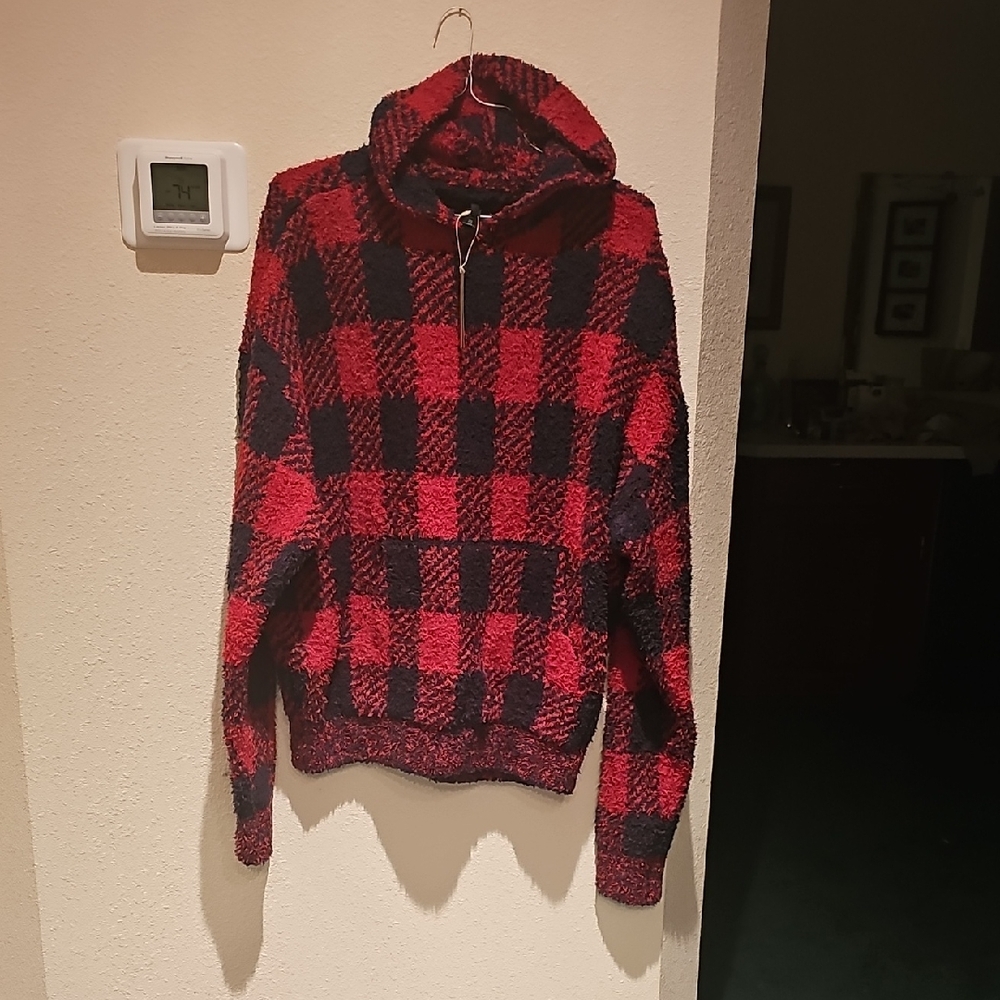 NWTSKIMS Red and Black Checkered Hoodie Will Fit Up To XL